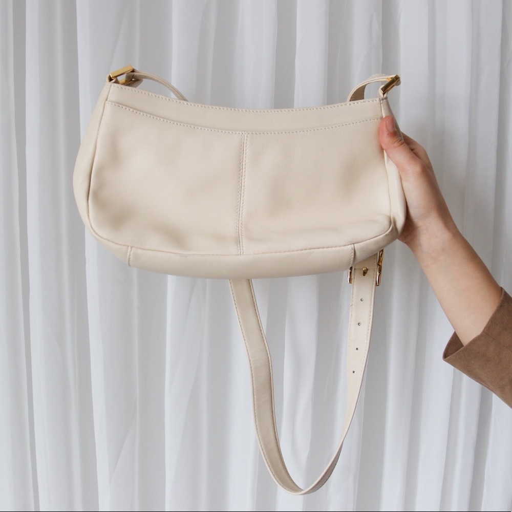 Etienne Aigner Leather Cream Crossbody Purse